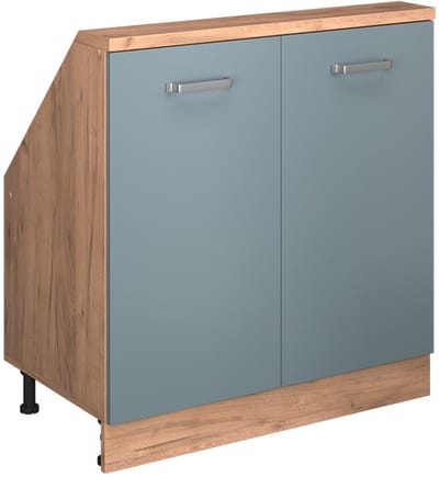 Vicco Rion Kast voor schuine wand – met 2 deuren Blauw-grijs/gouden eik