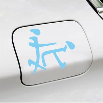 Bumpersticker - Chinees Doggy Style - 11 X 12 - Licht Blauw