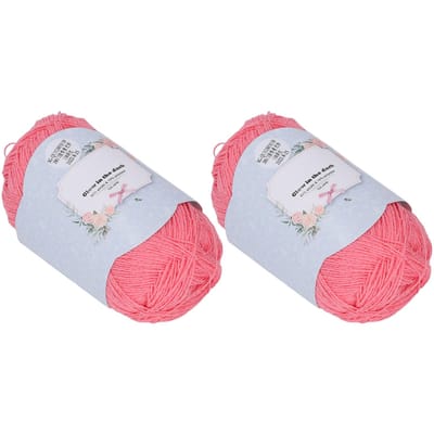 2 stuks Lichtgevend Breigaren 930 Yards Lichtgevend Design Levendige Kleur Rood Acrylgaren voor Kleding white