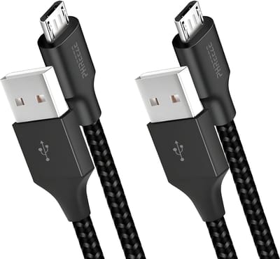 2x Micro usb naar usb kabel 1m - Stevige nylon micro usb kabel - Micro usb oplader - Phreeze