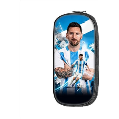 Patroon Pennenbakje Student Sport Schoolbenodigdheden Rits Potloodtasje Voetbalster M-Messi Grote Capaciteit Etui make-uptasje