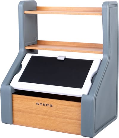 Step2 Harmony Toy Storage Box Speelgoedkist – Met krijtbord deksel – Plek voor boeken, knuffels en meer – Boekenrek kinderkamer – Van hout en kunststof – Modern design – Kindveilig ontwerp - Speelgoedopbergbox