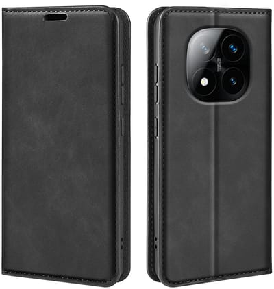 MobyDefend Hoesje - Geschikt voor Xiaomi Redmi Note 14 Pro Plus - Luxe Wallet Bookcase (Magnetische Sluiting) - Zwart