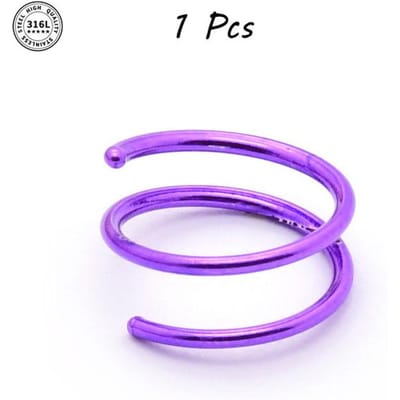 Dubbele Hoepel Neuspiercing Roestvrij Staal voor Enkele Piercing, Strakke Spiraal Neuspiercing 20G 8/10mm Dunne Neusringen Piercing Sieraden 0.8x8mm
