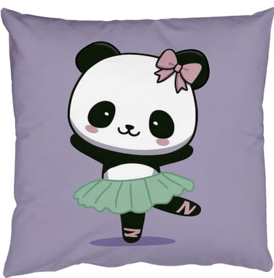 Sierkussens - Kussentjes Woonkamer - 50x50 cm - Panda - Paars - Sierlijk - Kawaii