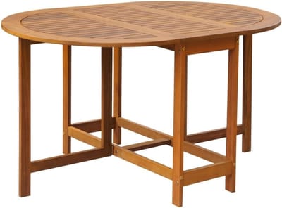 Inklapbare tuintafel - Houten klaptafel - Buiten dineren - Ruimtebesparend ontwerp - 130x90x72 cm - Bruin