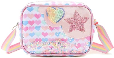 NTH products- Schoudertas voor Meisjes - Roze Crossbody Tas - Mini-Pailletten - Verstelbaar - 20 x 6 x 14 cm - Hoogwaardige PU-kunststof - Handtas
