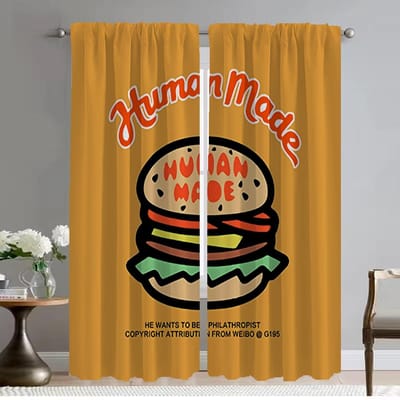 Human Made Verduisterende Gordijnen 2 Stuks Anti-muggen Gordijnen voor Woonkamer Gordijn Halloween Decoratie Scheidingsschaduwen Kind W50xH70cmx2pcs-CL black