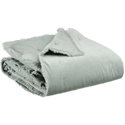Eenkleurige plaid Vivaraise Fara - Hoes 100% katoen en vulling 100% polyester, titaangrijs, 135 x 200 cm