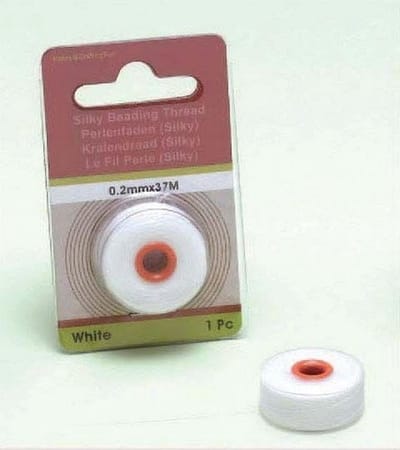 Kralendraad, 0.2mm x 37mtr. Wit