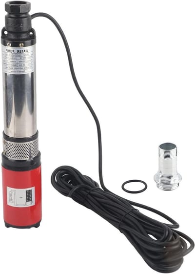 Zonne waterpomp - DC pomp - Landbouw irrigatie - Grote stroom - 55 meter lift - Zilver