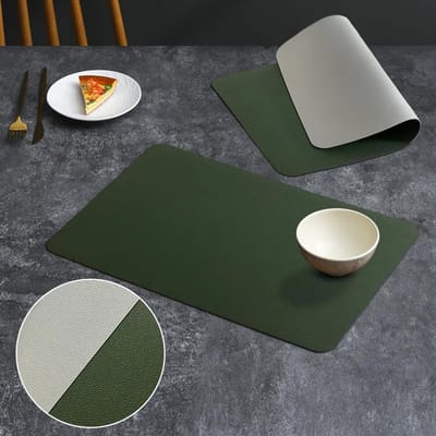 PVC Dubbelzijdig Leer Eettafelmat, Bureau Decoratie, Huis Eetbordmat, Antislip Kommat, Thermische Isolatiemat 1 Pcs