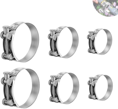 Dailygoods - Cosensi - Dailygoody - Slangklemmen - Hinge Bolt Clamp - Vooruitstrevend - 29-31 mm 36-39 mm 48-51 mm - Slangklem Set - Voor uitlaat en waterleiding - 6 stuks