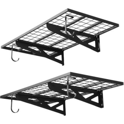 VEVOR 2-delige garageplankenset, 1219x620x210 mm, gereedschapsopslag, 113 kg per laag, wandmontage gereedschapshouder, 1219x620 mm plankoppervlak, opbergplanken, metalen plank, gereedschapsorganizer, wandplanken