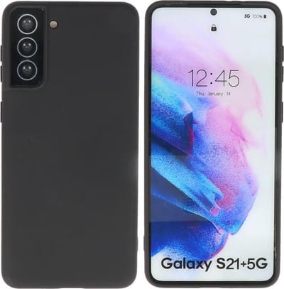 Hoesje Geschikt voor Samsung Galaxy S21 Plus - Backcover Telefoonhoesje - Zwart