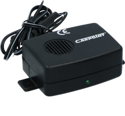 Carpoint Marterverjager - Voorkomt doorgebeten kabels en slangen - Luide en pulserende ultrasone geluid - 12Volt - Stroomverbruik 60mA - Frequentie 22,5kHz >70dB – Aan te sluiten op accu van auto - Niet hoorbaar voor mensen