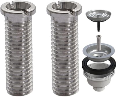 Dailygoods- Holle Schroeven 2 Stuks M12x45 - Roestvrij Staal - Vervangstukken - Zeefkorfventiel - Corrosiebestendig - Geschikt voor Franke Sifon