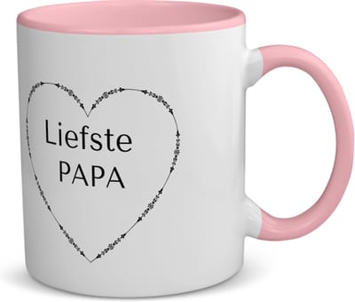 Akyol - liefste papa koffiemok - theemok - roze - Vader - de liefste papa - vader cadeautjes - vaderdag - verjaardag - geschenk - kado - vader artikelen - 350 ML inhoud