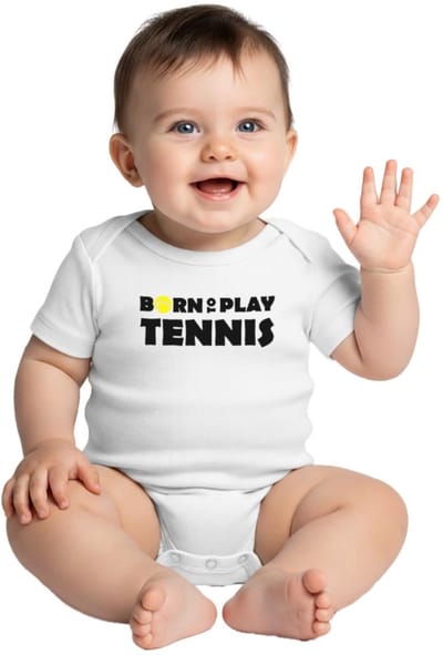 Born To Play Tennis Baby Rompertje Met Korte Mouwen