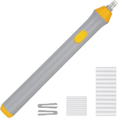 Elektrische gum, draagbare potloodgum, 22 stuks navullingen - automatisch rubber voor schetsen/tekenen/tekenen/grafietpotloden - grijs