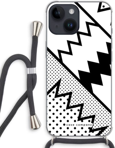Case Company® - Hoesje met koord geschikt voor iPhone 14 hoesje met Koord - Pop Art #5 - Telefoonhoesje met Zwart Koord - Bescherming aan alle Kanten en Over de Schermrand