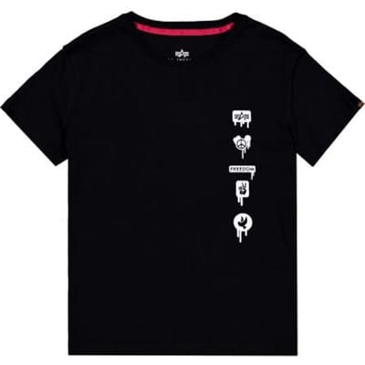 Alpha Industries T-shirt - Freedom T-shirt - S tot M - voor Mannen - zwart