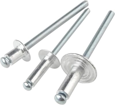 Blindklinknagels Aluminium - Klinknagels - Bevestigen Platen - Mushroom Kop - M6.4x12mm 20 stuks - Aluminiumkleurig