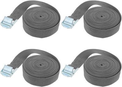 Verstelbare Sjorbanden met Gesp 4 Stuks 1m x 25mm voor Bagage en Vracht - Grijs