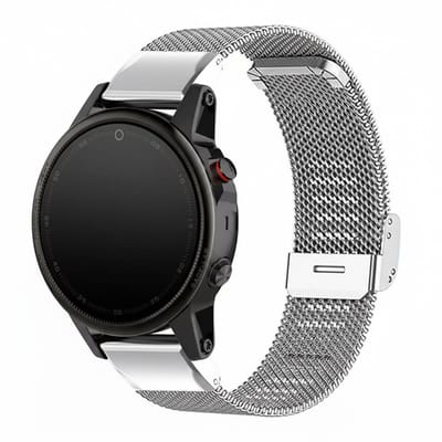 Milanees bandje - geschikt voor Garmin Fenix 5 (PLUS) / 6 (Pro) / 7 (Pro) / 8 (47 mm) / E (47 mm) / Epix (Pro) (2) 47 mm / Approach S60/S62/S70 47 mm / MARQ / Instinct 1/2/3 (45mm) - zilver
