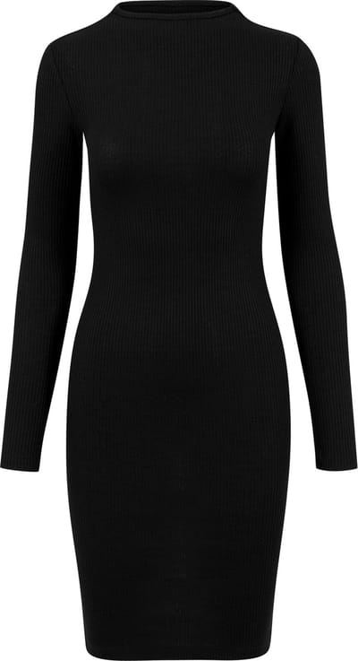 Dames - Vrouwen - Goede Kwaliteit - Modern - Urban - Streetwear - Casual - Ladies - Rib Dress - Ribster jurk zwart