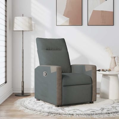 vidaXL - Fauteuil - verstelbaar - stof - donkergrijs