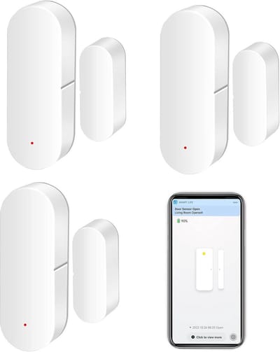 Draadloze Deursensoren voor Thuisbeveiliging - Slimme App Meldingen, Compatibel met Alexa en Google Assistant (3 Stuks)