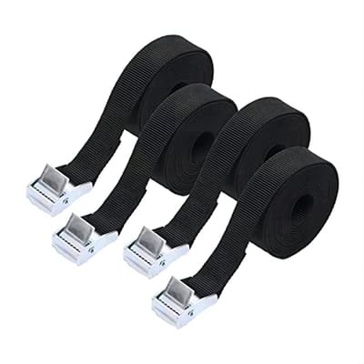 Set van 4 verstelbare spanbanden 1,5 m x 25 mm voor motorfietsen en vrachtwagens