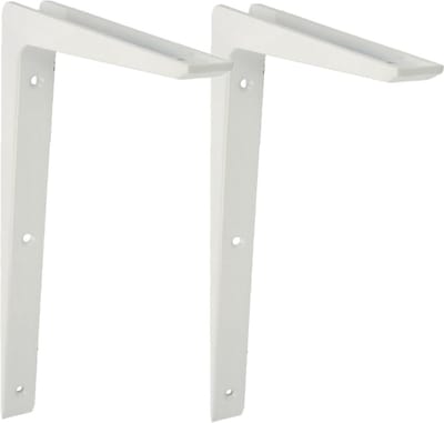 AMIG Plankdrager/planksteun - 2x - aluminium - gelakt wit - H250 x B200 mm - boekenplank steunen