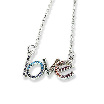 Amanto Ketting Evira - 316L Staal - Liefde / Love - 23x14mm - 50cm
