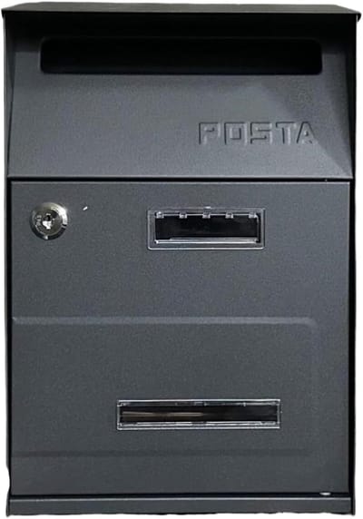 Brievenbus - Postbak - Post Ontvangen - Afsluitbaar - 21.5x10.5x32cm - Zwart