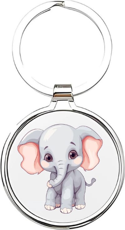 Akyol - olifanten Sleutelhanger - Olifant - dierenliefhebbers - olifantje - olli - safari - afrikaanse olifant - aziatische olifant - grijze olifant - mammoet - olifant met slachttanden - slurf - sleutelhanger voor kinderen - 4 x 7,5 CM