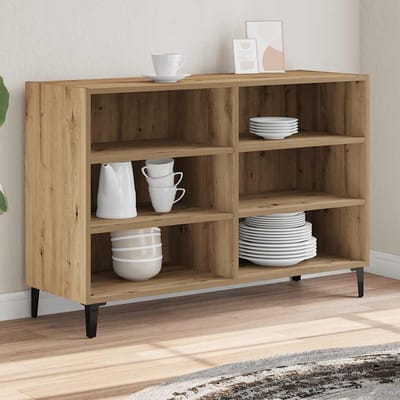 vidaXL - Dressoir - 103,5x35x70 - cm - bewerkt - hout - artisanaal - eikenkleurig