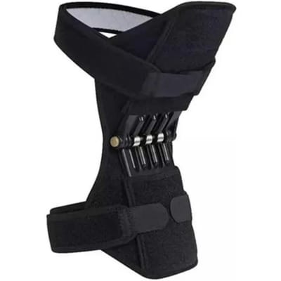 Power Support Kniebeschermers met Terugslagveer Kracht Verminderen Pijn Beschermen Oude Koude Benen Kniebescherming Booster 1pc black