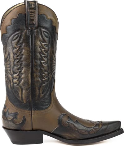 Mayura Boots 1927 Bruin/ Spitse Cowboy Western Dames Heren Laarzen Schuine Hak Two Tone Echt Leer Maat EU 37