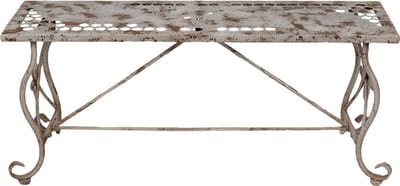 Clayre & Eef Tuinbank 105x35x44 cm Wit Bruin Metaal