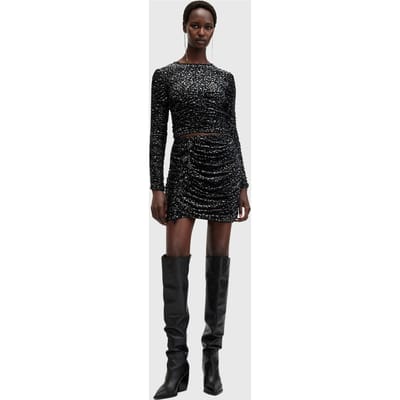 AllSaints Eris Leppo Skirt Black Maat: 12 | Mini Rokken Outlet | Dames | Zwart