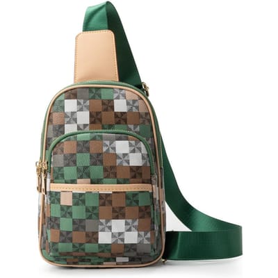 Geruite Print Borsttas Universeel voor Mannen en Vrouwen Grote Capaciteit Schoudertas Gepersonaliseerde Camouflage Patroon Tas gray
