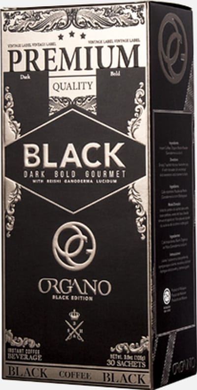 Organo - Gourmet Black Coffee - Instantkoffie verrijkt met organisch Reishi poeder - Ganoderma Lucidum - Rijke smaak - Gemakkelijk te bereiden gastronomische koffie