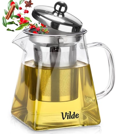 Theepot met Filter Glas Hittebestendig 490 ml - Koffie- en Thee Pot - Infuser - Theezeef - Filter - Zeef