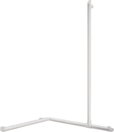Delabie Haakse Douchestang + Vert. Greep Be-Line Ø35 Aluminium Wit