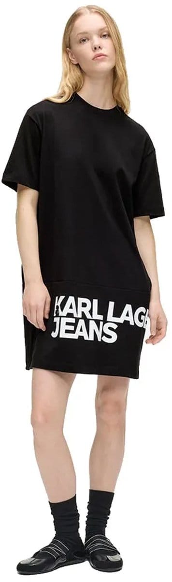 Karl Lagerfeld Jeans B1w13054 Korte Mouwen Korte Jurk Zwart M Vrouw