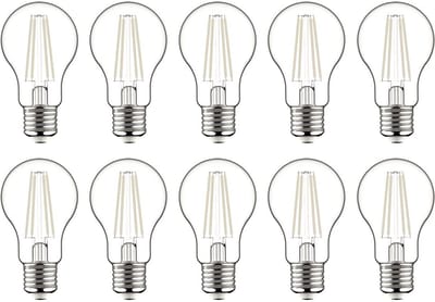 Avide E27 LED Filament Lamp 4.5W - 250lm - 4000K - Neutraal Wit - LED Globe A60 - Vervangt 40W Gloeilamp - 10 stuks