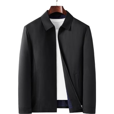 Veste Nouvelle Printemps et Automne Homme Revers Tendance Jeunesse Mode Décontractée Manches Longues Veste Business 4XL black