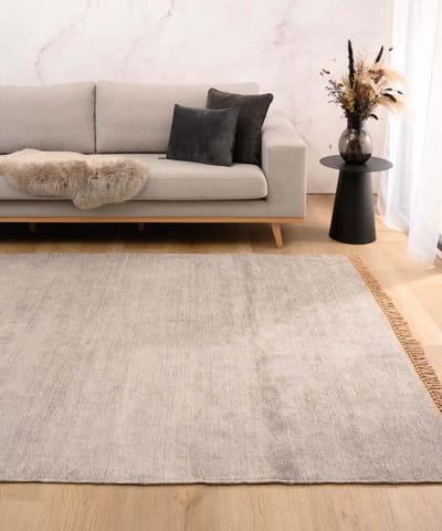 Viscose vloerkleed - Gem grijs 160x230